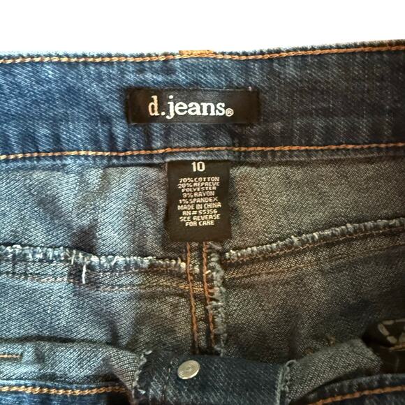 D. Jeans Women Denim Size 10 Ankle Skinny Button Fly Medium Dark Color Blue - Picture 4 of 4
